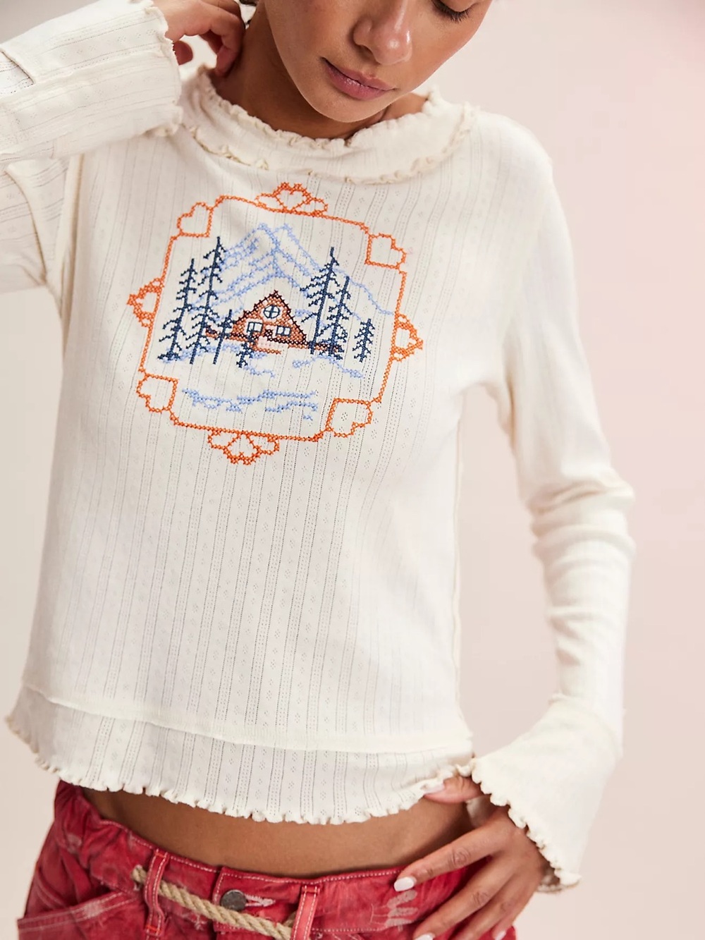 Free People We The Free Through The Woods Long Sleeve Tee